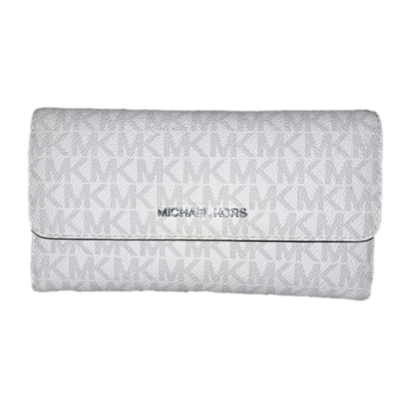 Michael Kors Handbags - Jet Set Travel Large Trifold walletBright White with Silver tone hardwareSig